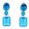 Rectangular Faceted Earrings in Blue with Claws 28.925€ #500629104614